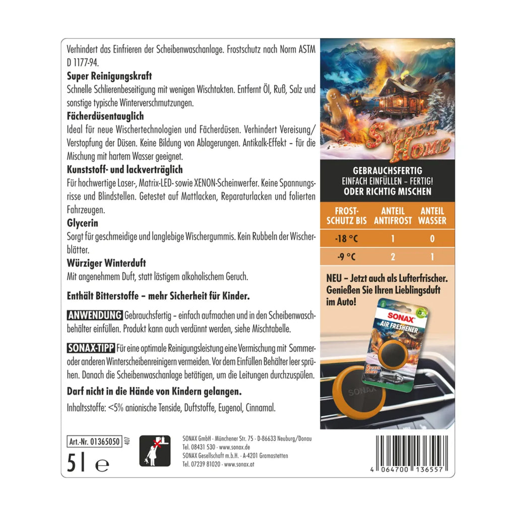 Sonax AntiFrost+KlarSicht bis -18 °C Sweet Home Scheibenwischwasser 5 Liter