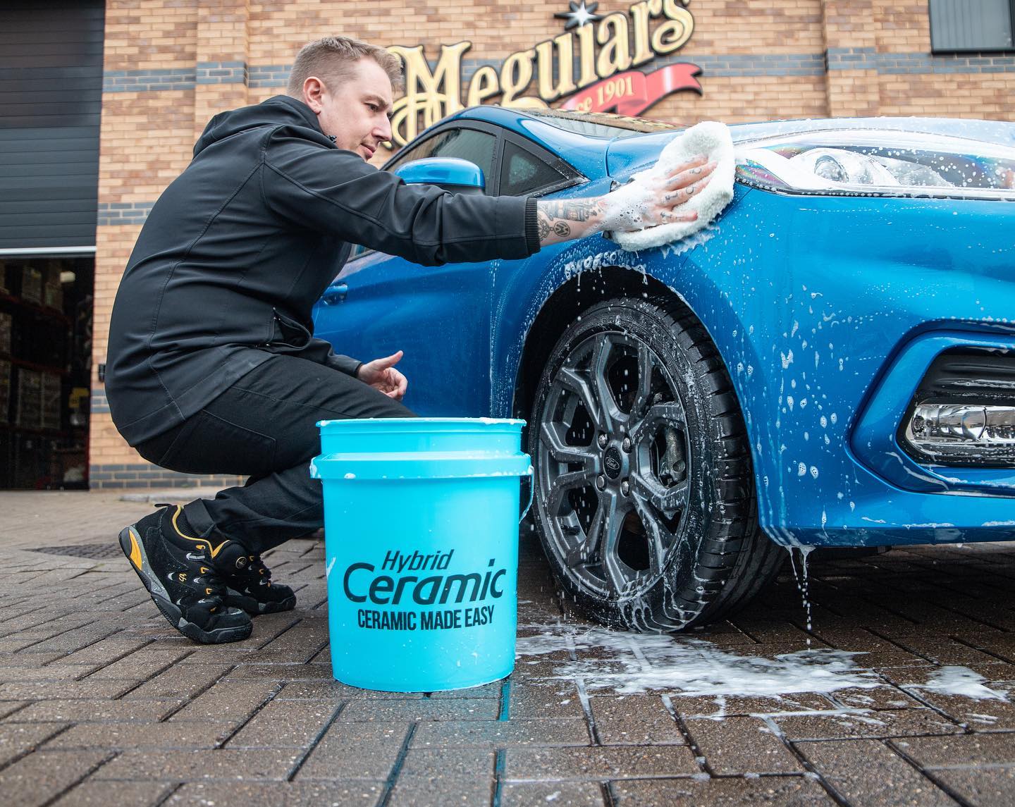 Seau de lavage hybride en céramique Meguiars bleu